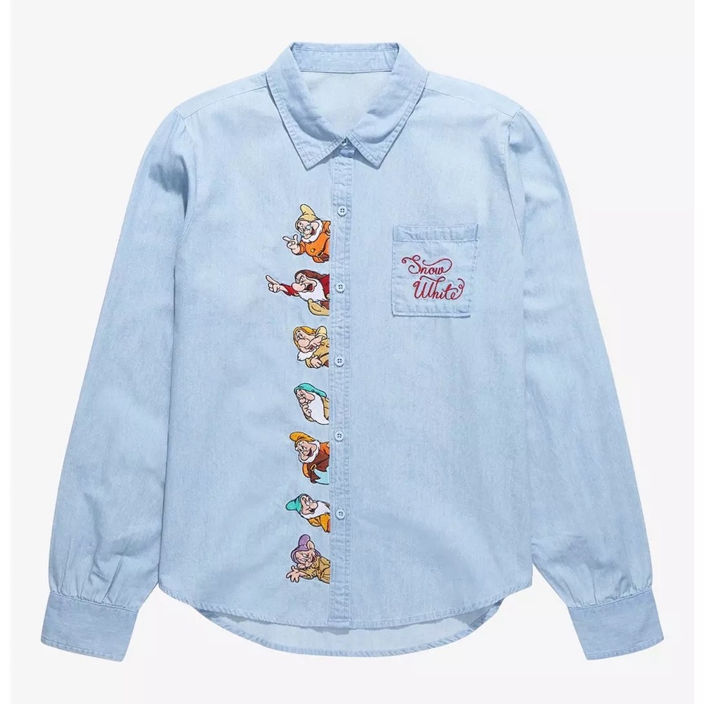 💙BOXLUNCH- Disney Snow White and the Seven Dwarfs Button Up Shirt NWOT